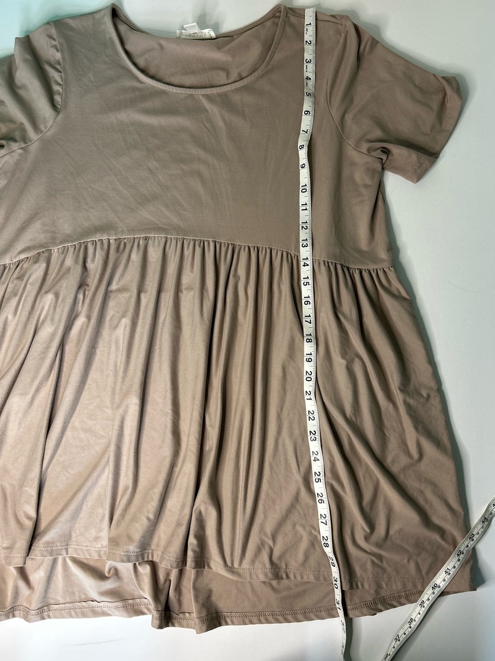 Zenana Taupe Scoop Neck Babydoll Top - Picture 8 of 8